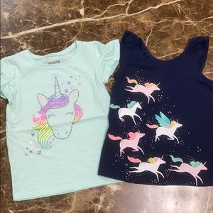 jumping beans Unicorn tee and tank set